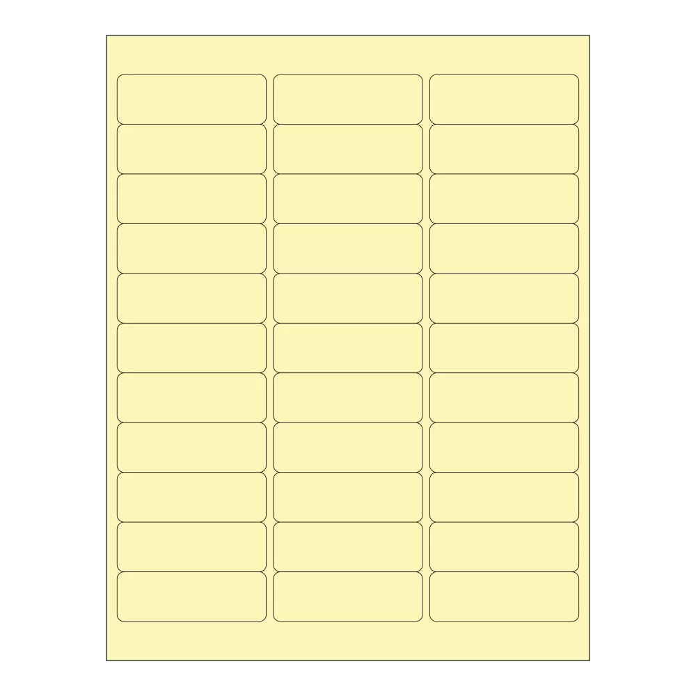 Yellow Laser Sheets - 33 Labels 2.625 x .875&#34;