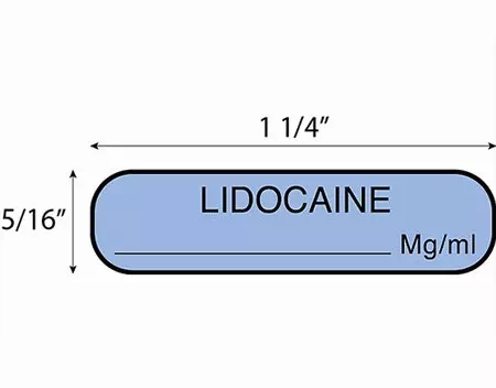 Label, Lidocaine mg/ml