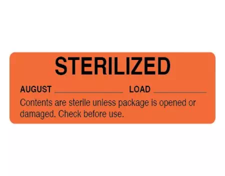 August Sterility Date Label