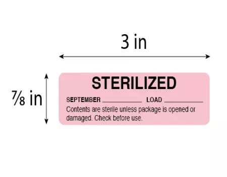 September Sterility Date Label