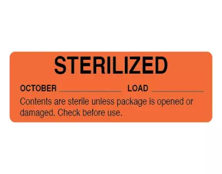 October Sterility Date Label