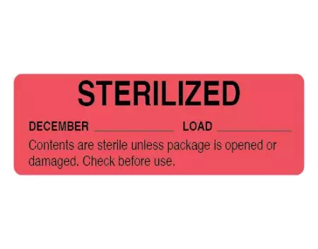 December Sterility Date Label