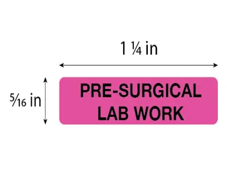 Label, Pre-Surgical Lab Work