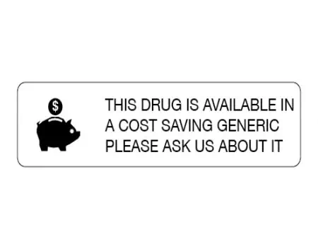 Auxiliary Label, Cost Savings Generic