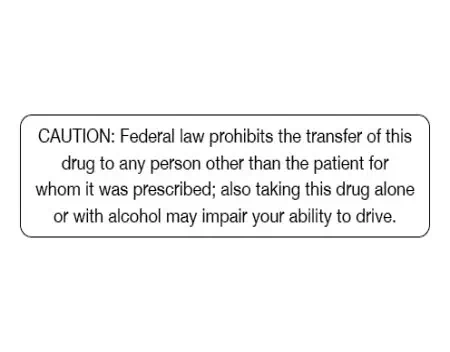 Caution Federal Law Prohibits Transfer white Auxiliary Label
