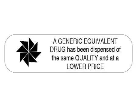 Generic Equivalent Drug Dispensed Auxiliary Label