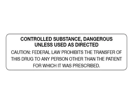 Auxiliary Label, Controlled Substance