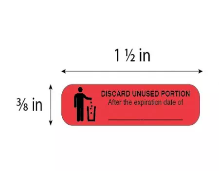 Auxiliary Label, Discard unused Portion