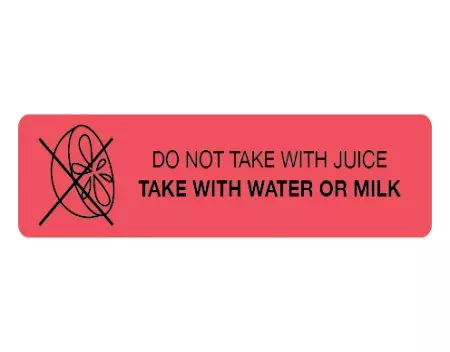 Auxiliary Label, Do Not Take With Juice
