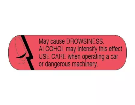 Auxiliary Label, Alcohol may intensify