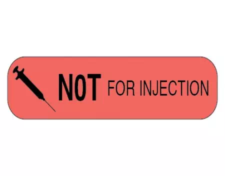 Auxiliary Label, Not for Injection