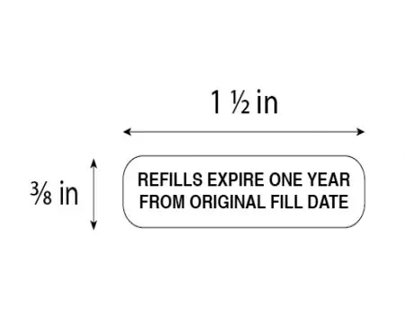 Auxiliary Label, Refills Expire One Year from Original Fill date