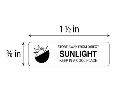 Auxiliary Label, Store Away from Direct Sunlight