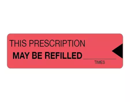 Auxiliary Label, This Prescription may be refilled