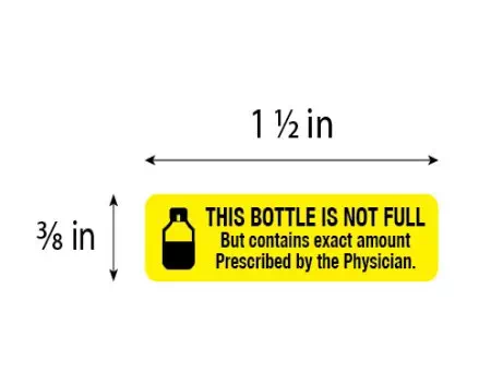 Auxiliary Label, This Bottle is not Full