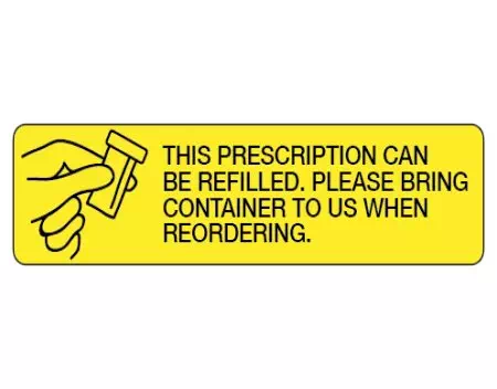 Auxiliary Label, Prescription can be refilled