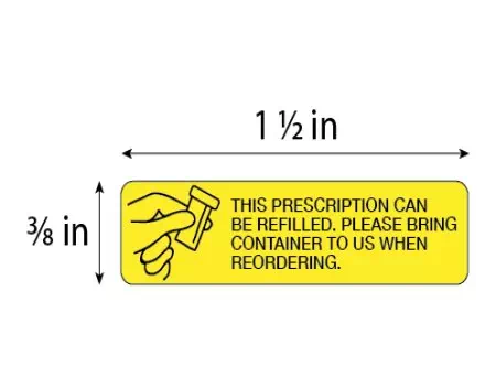Auxiliary Label, Prescription can be refilled