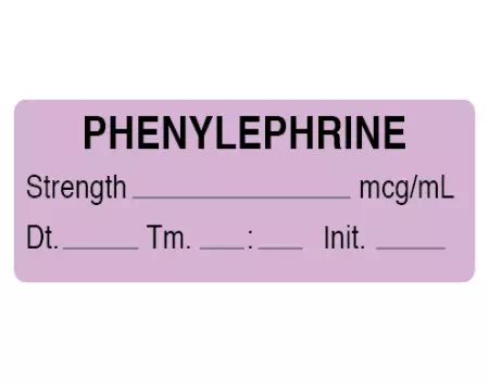 Label, Phenylephrine Strength mcg/mL, DTI