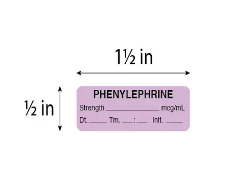 Label, Phenylephrine Strength mcg/mL, DTI