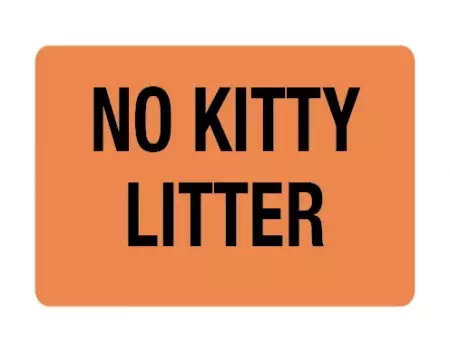 Label, No Kitty Litter
