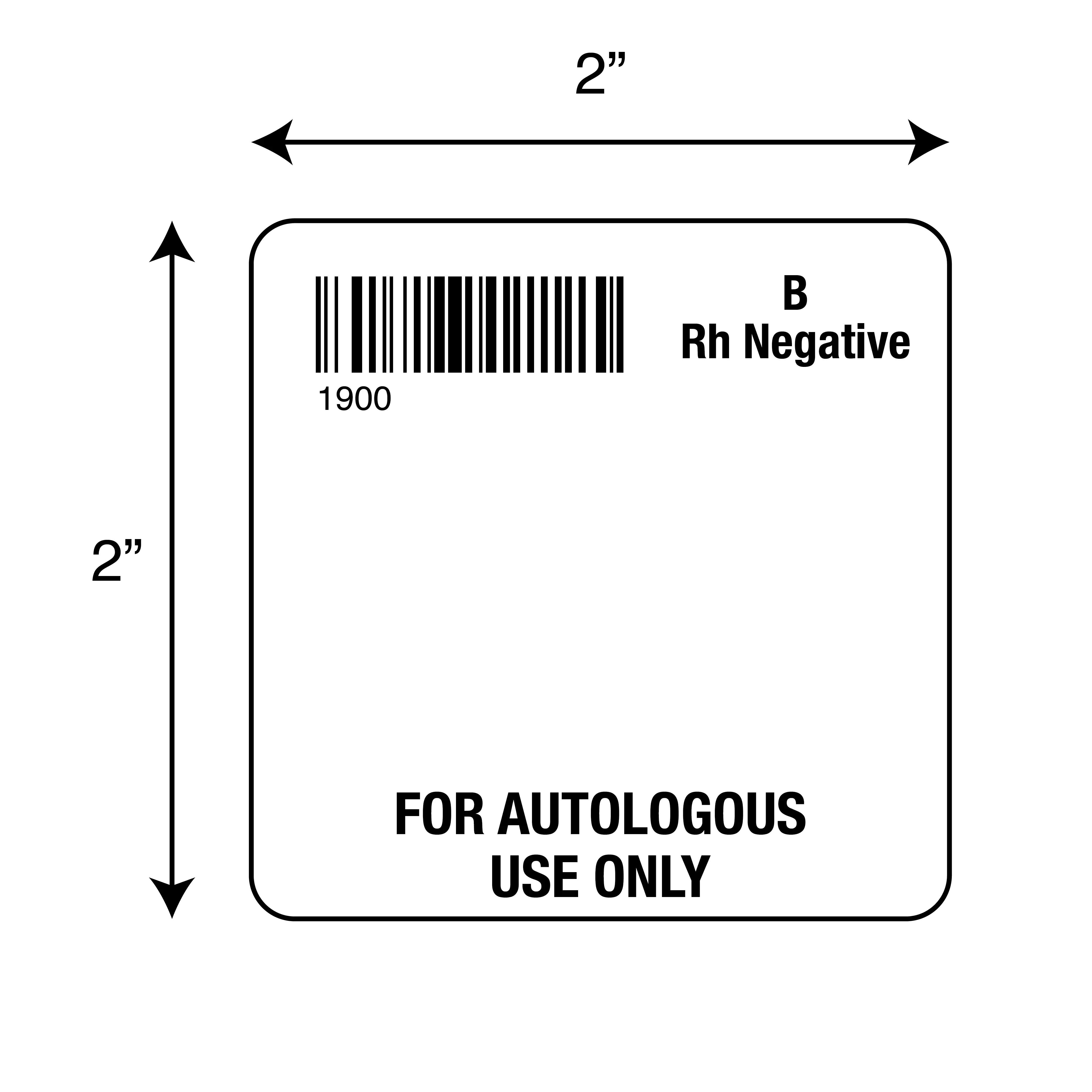 ISBT 128 B Rh Negative For Autologous Use Only