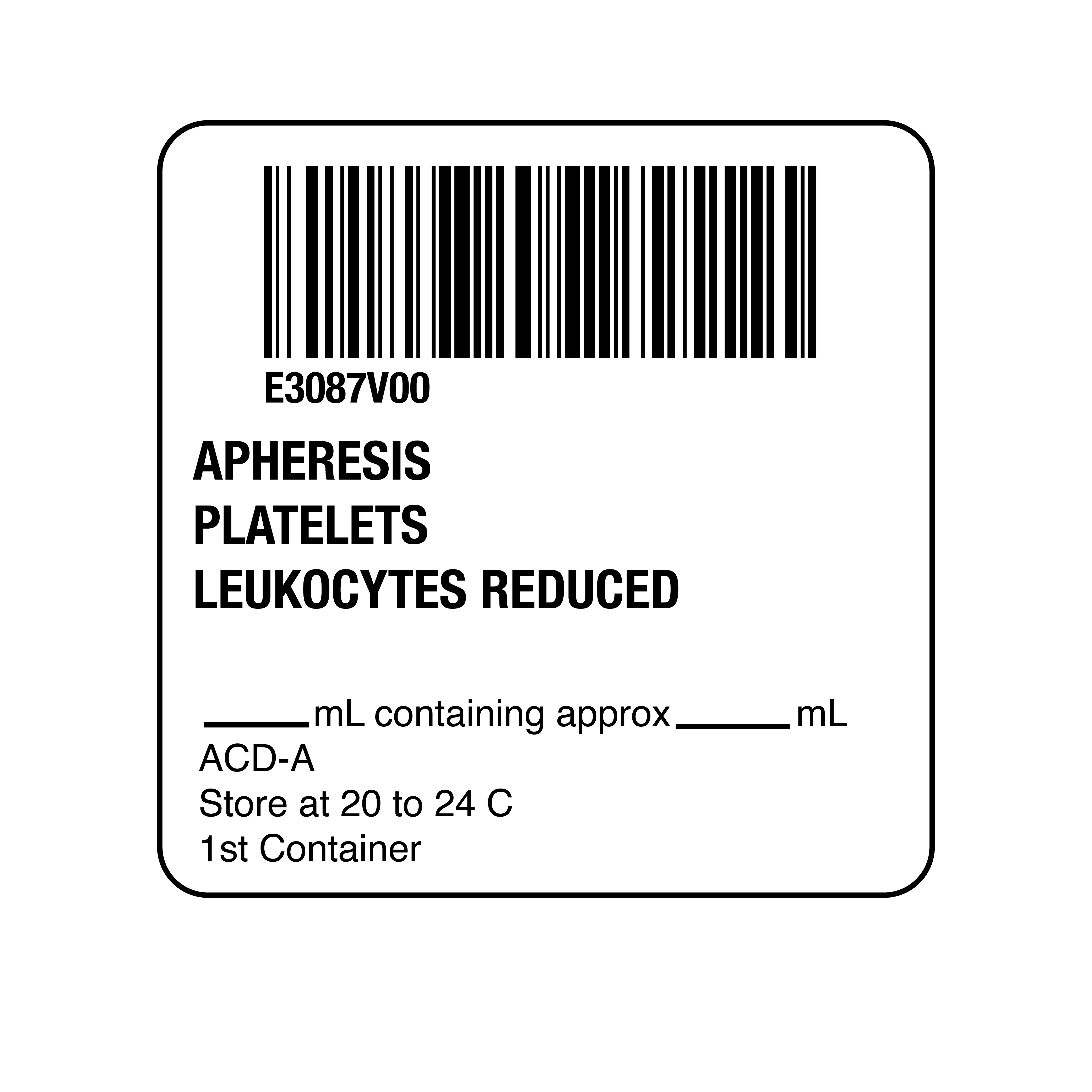 ISBT 128 Apheresis Platelets Irradiated Leukocyte