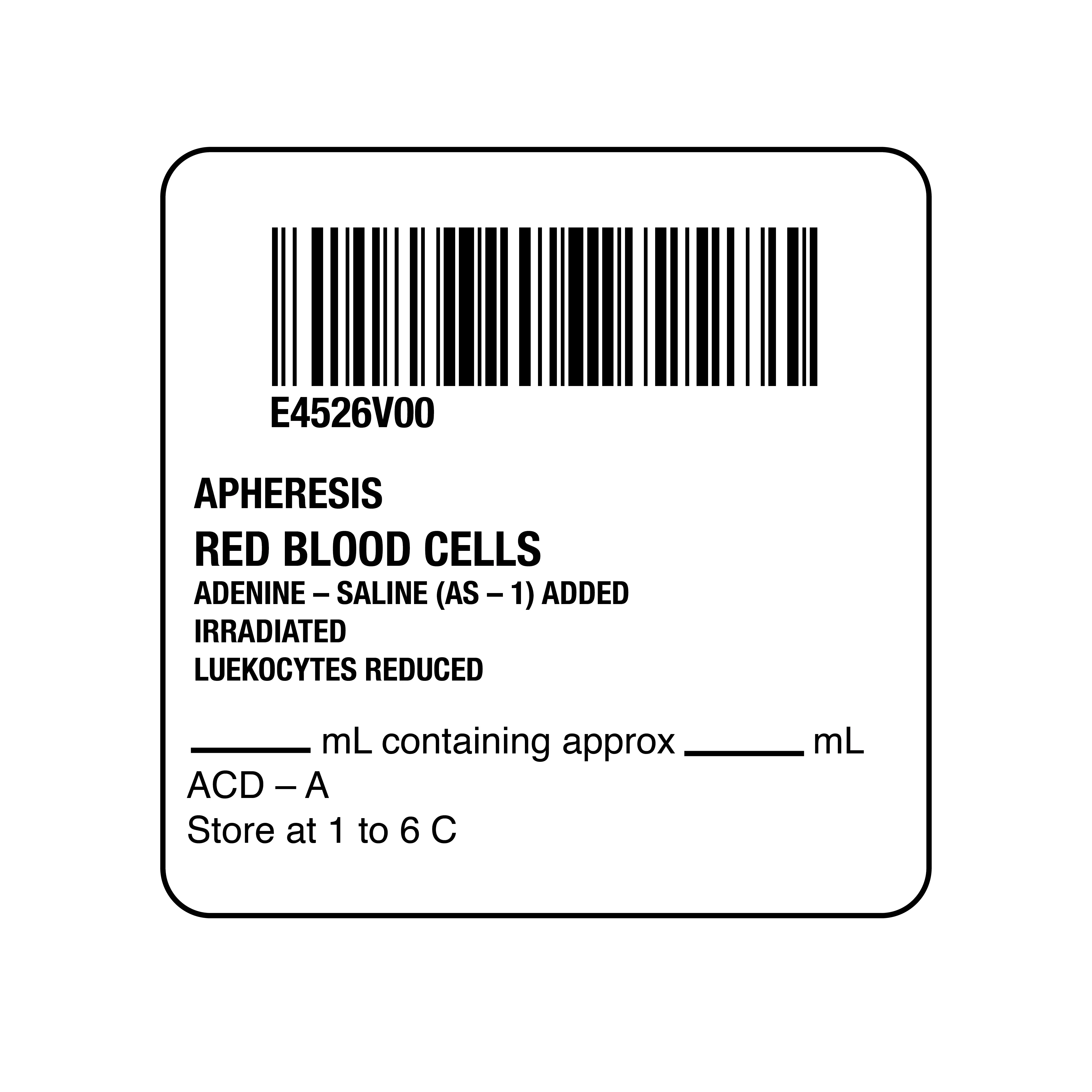 ISBT 128 Apheresis Red Blood Cells