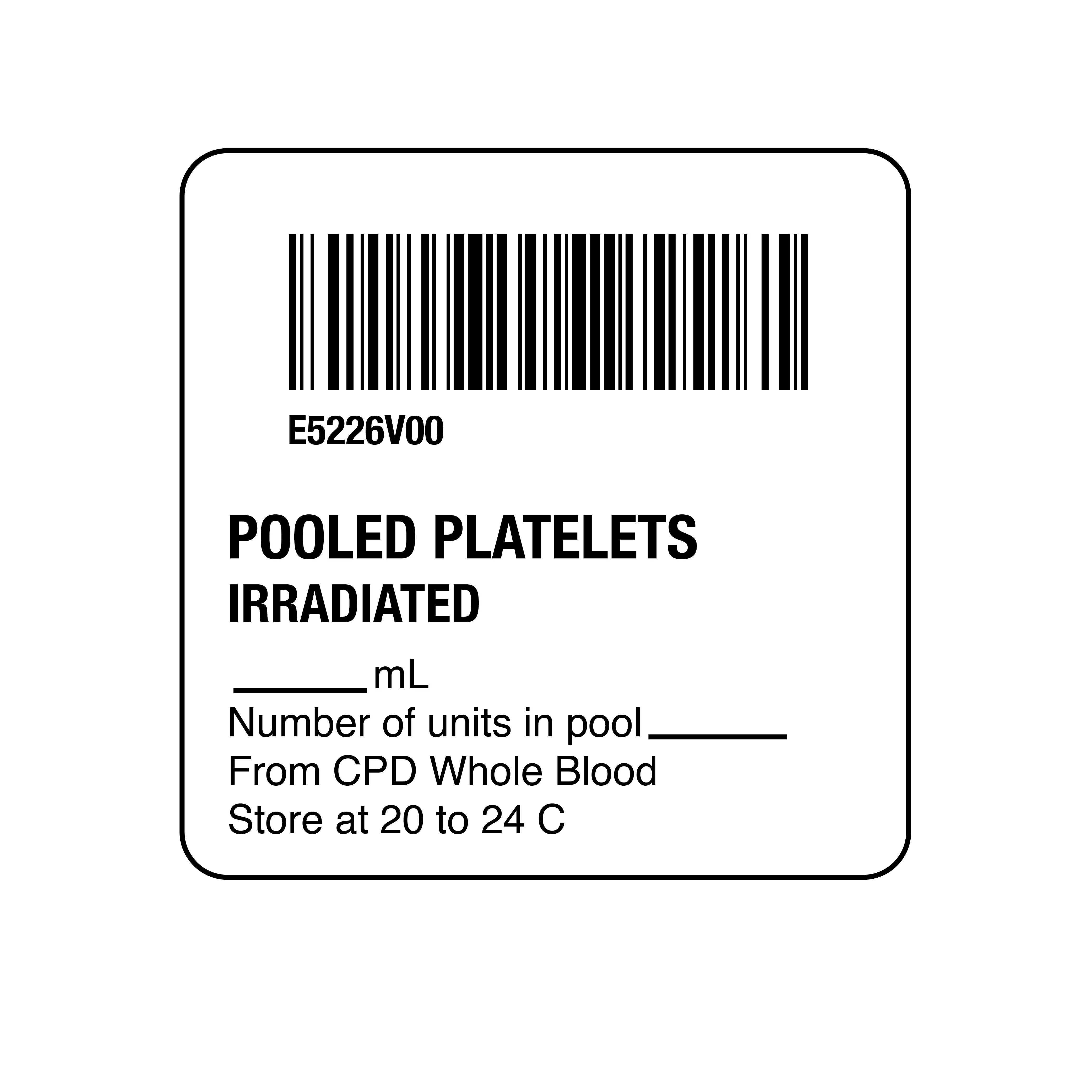 ISBT 128 Pooled Platelets Irradiated