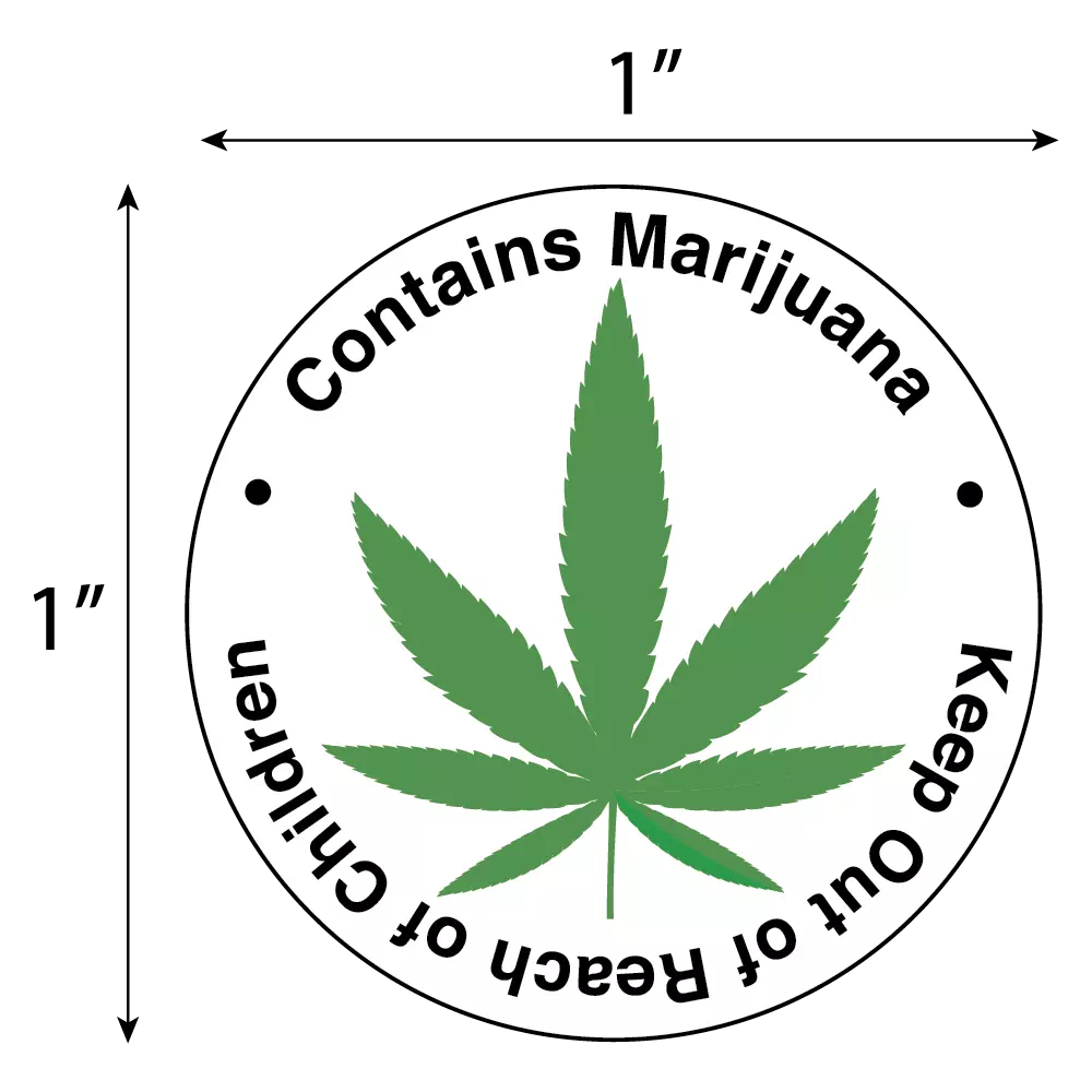 Generic Cannabis Leaf Design Circle Label