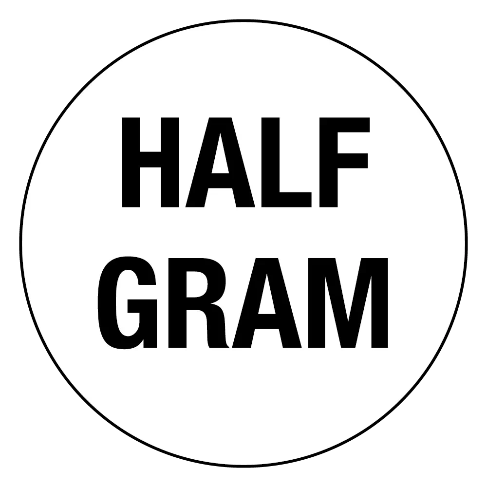 Half Gram Clear Circle Label