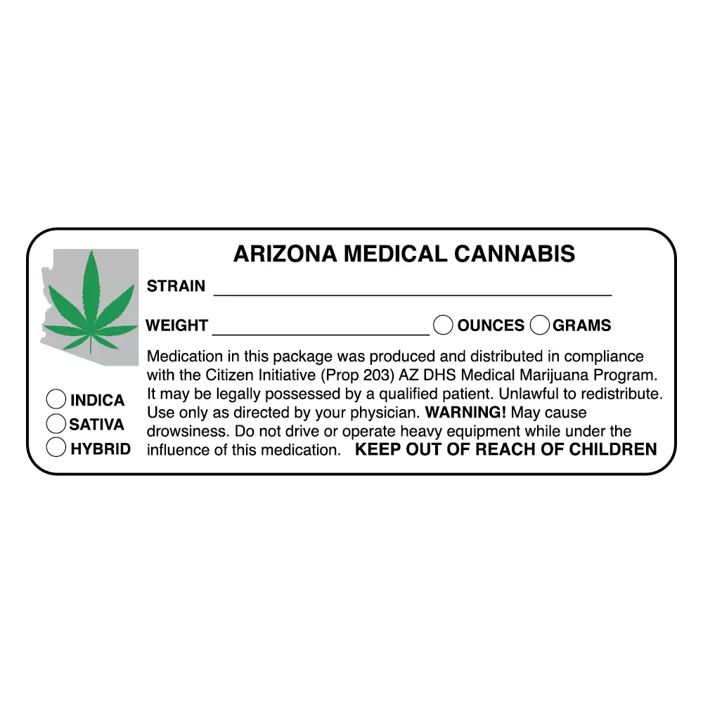 Arizona State Compliance Label