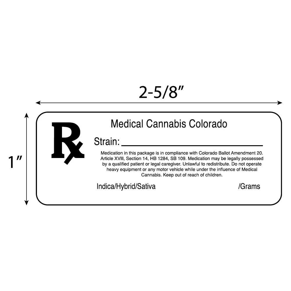 Colorado Medical Marijuana Compliant Labels