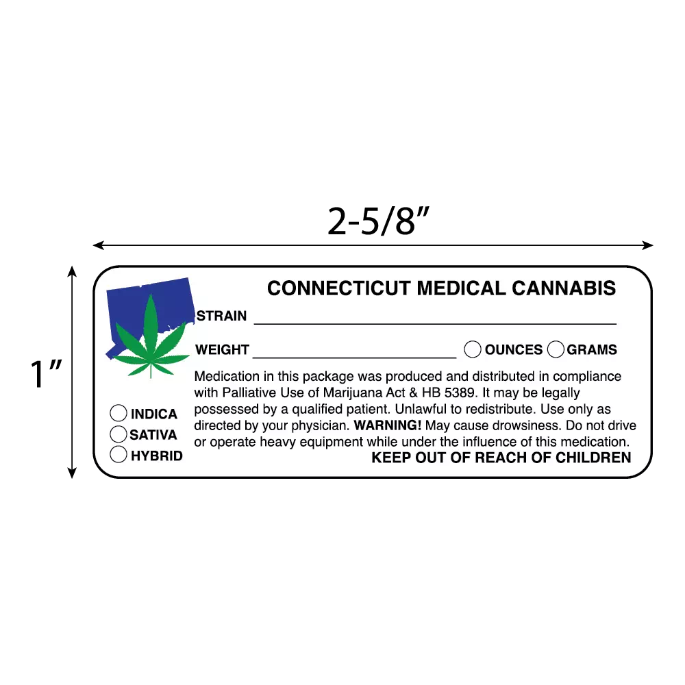 Connecticut State Medical Cannabis Compliance Label