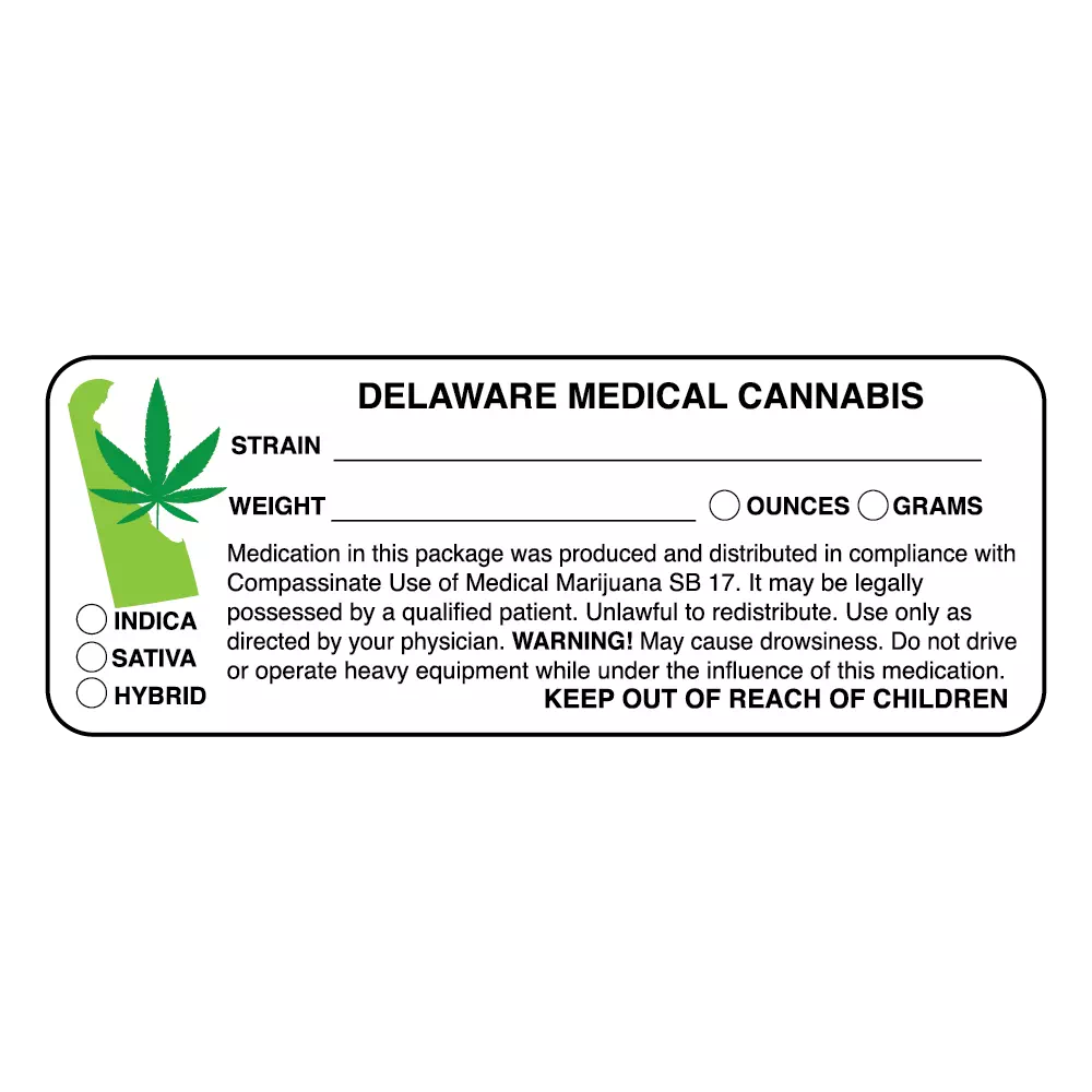 Delaware State Medical Cannabis Compliance Label