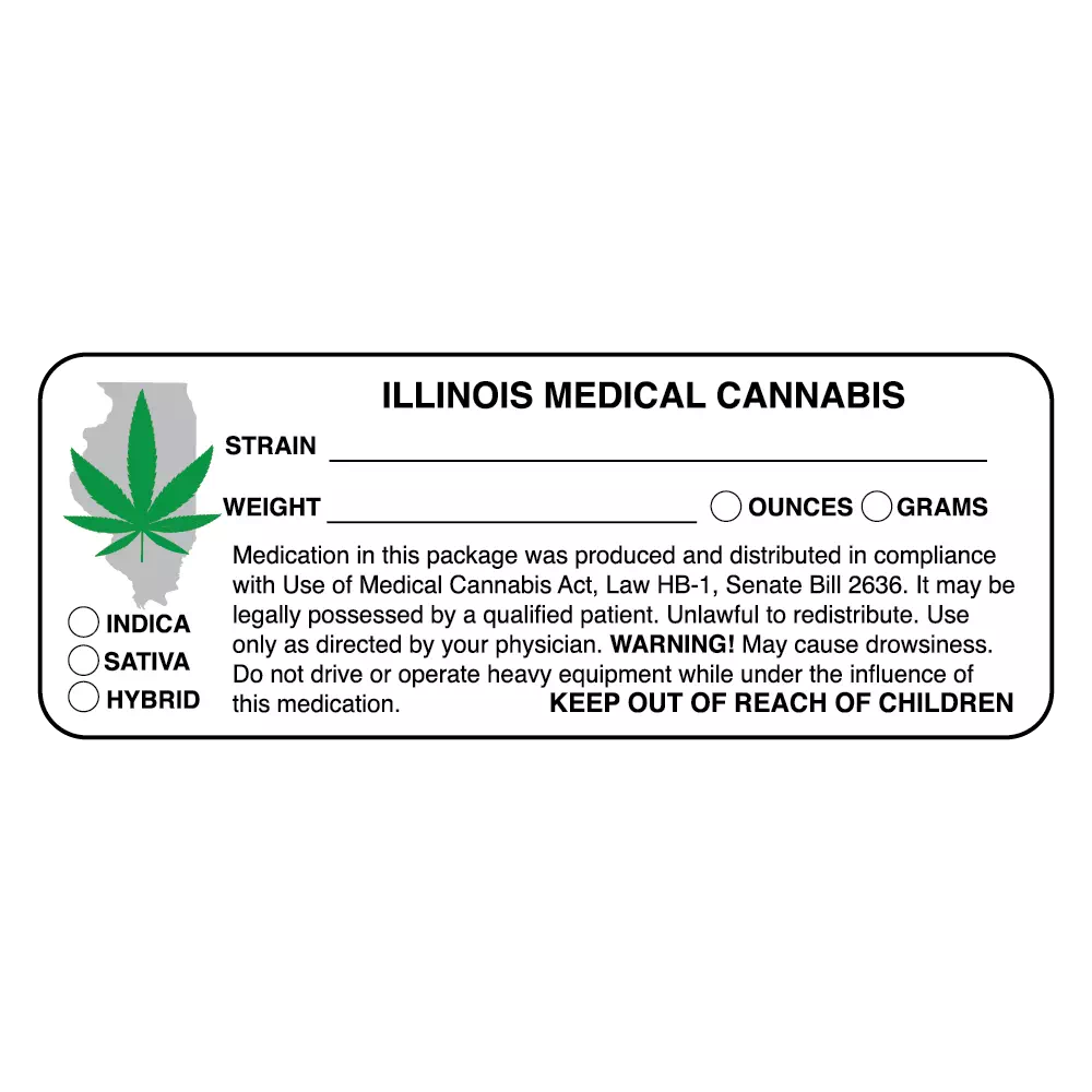 Illinois State Medical Cannabis Compliance Label
