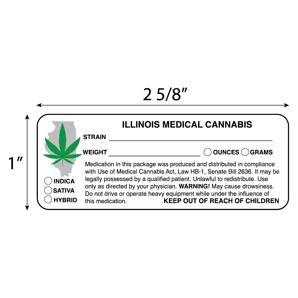 Illinois State Medical Cannabis Compliance Label