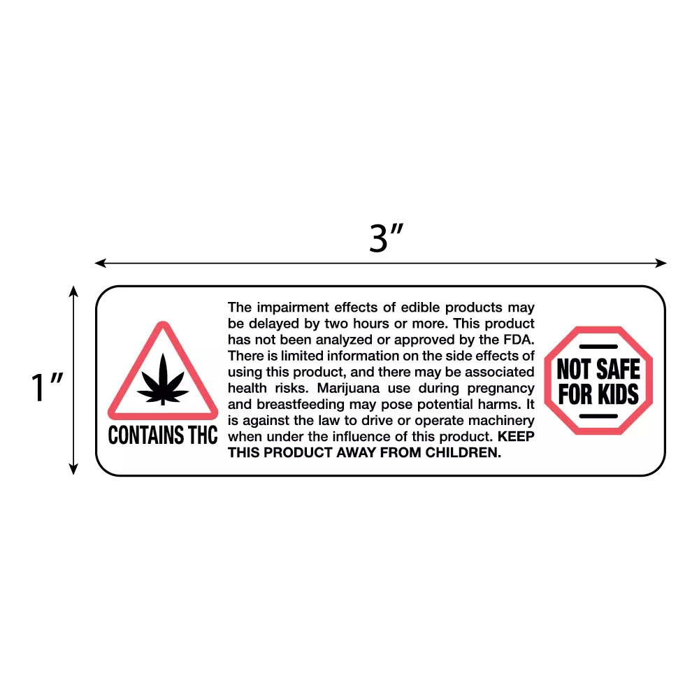 Massachussetts Edible Marijuana Warning Label