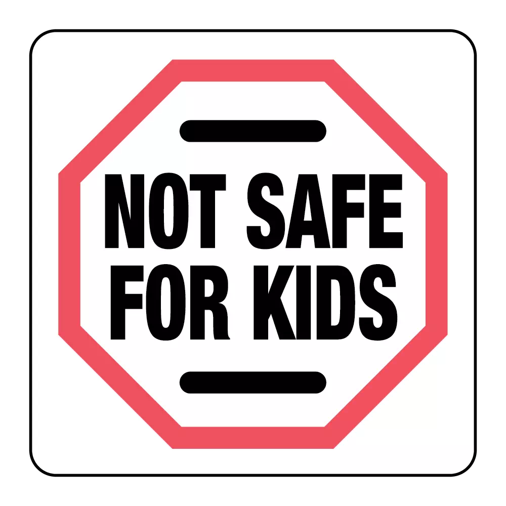 Massachussetts Not Safe For Kids Label - Small