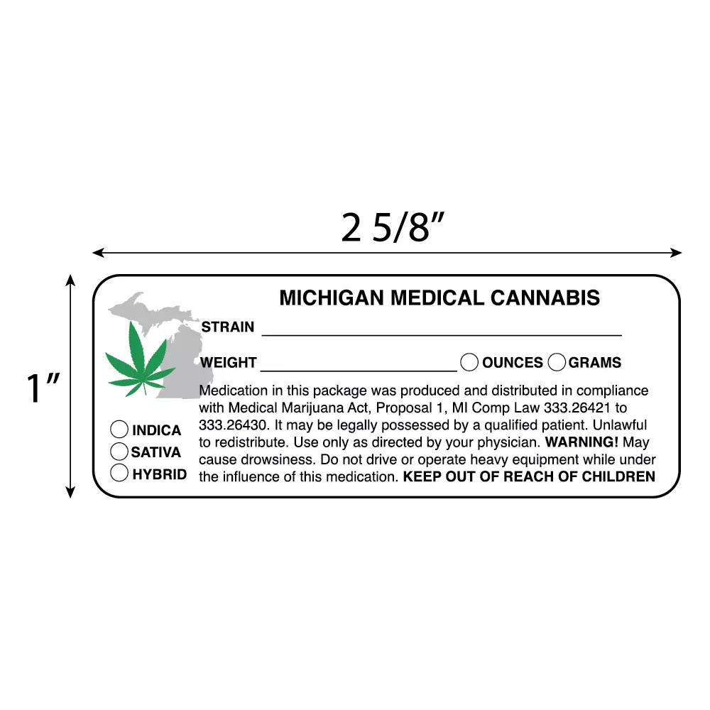 Michigan State Medical Cannabis Compliance Label