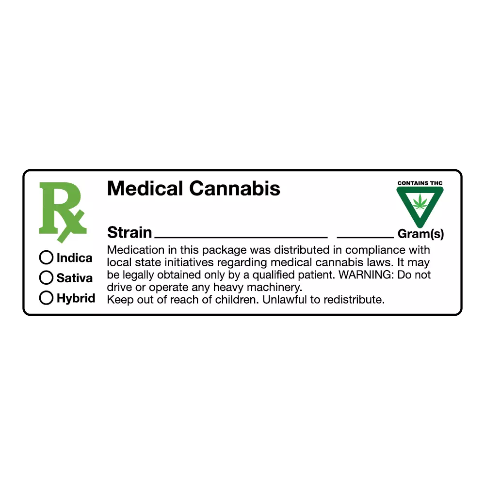 Michigan Medical Marijuana Compliant Labels w/ THC Logo