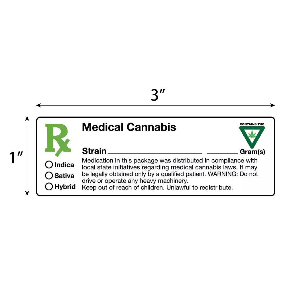 Michigan Medical Marijuana Compliant Labels w/ THC Logo
