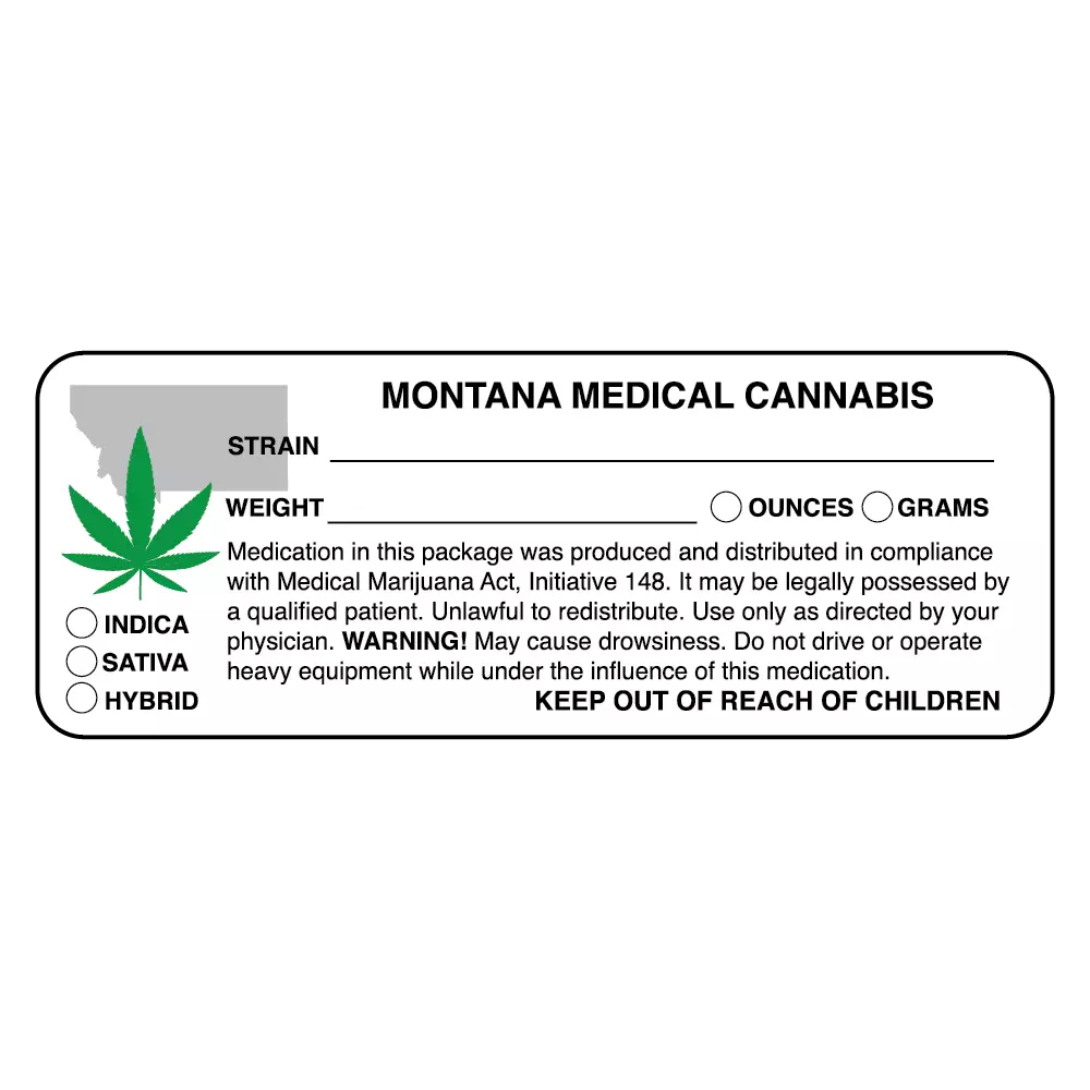 Montana Medical Marijuana Compliant Labels