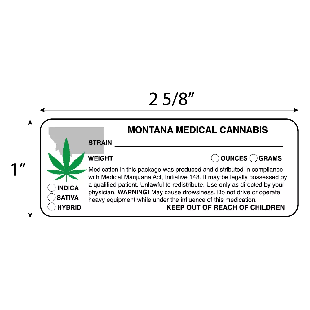 Montana Medical Marijuana Compliant Labels