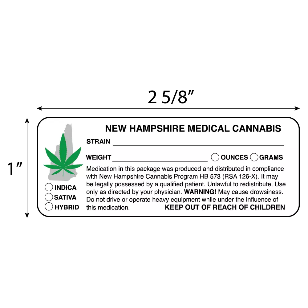 New Hampshire Medical Marijuana Compliant Labels