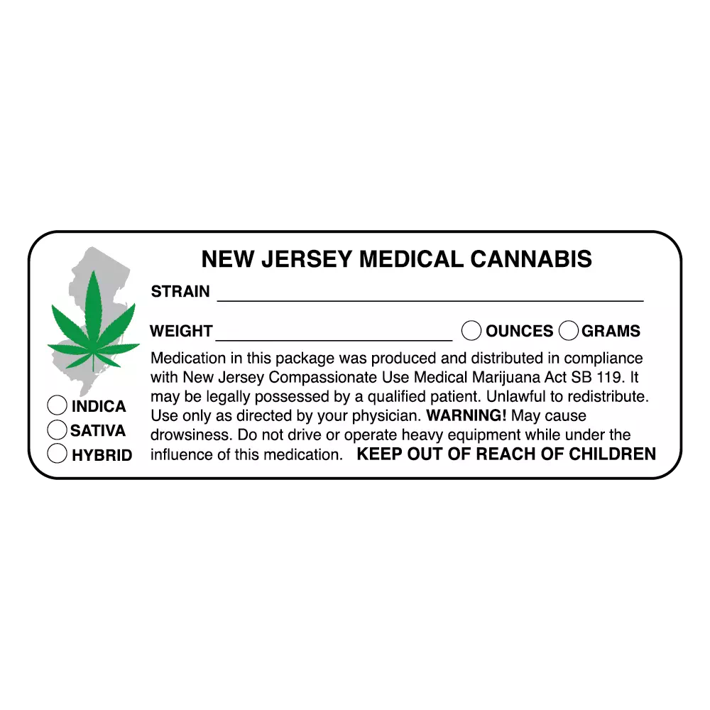New Jersey Medical Marijuana Compliant Labels