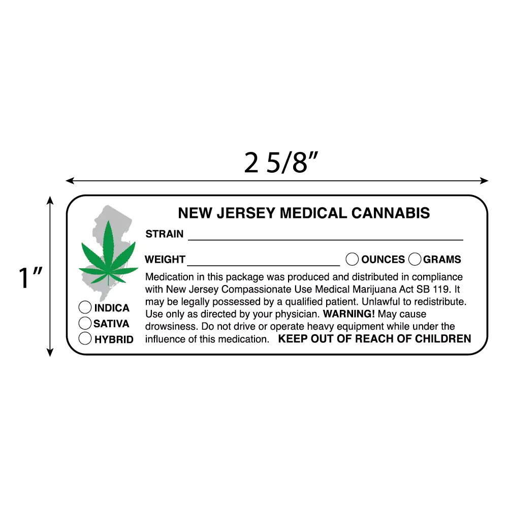 New Jersey Medical Marijuana Compliant Labels