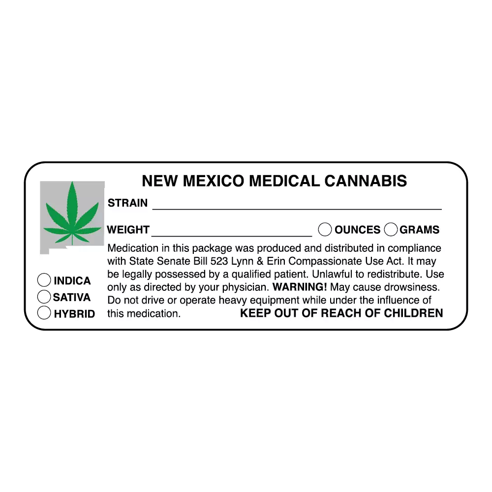 New Mexico Medical Marijuana Compliant Labels