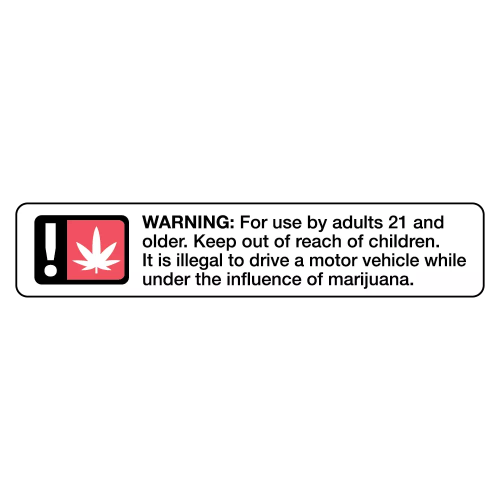 Marijuana Warning Labels - Oregon Compliant