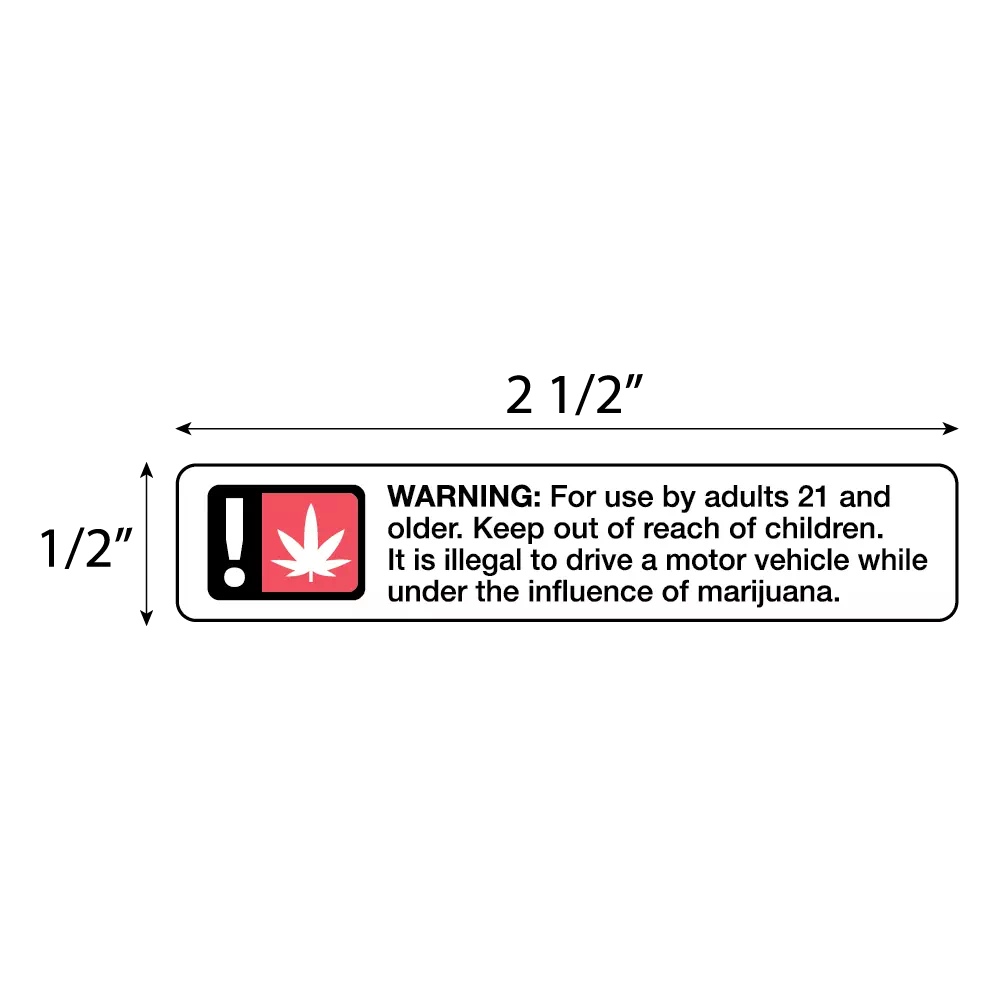 Marijuana Warning Labels - Oregon Compliant