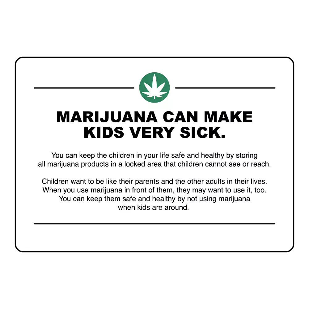 Oregon Marijuana Children Safety Awareness Card